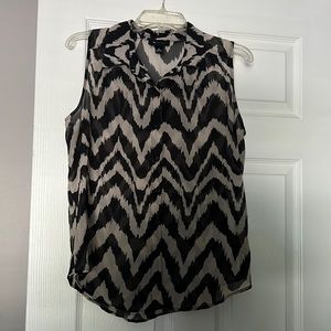 AB STUDIO - printed sheer sleeveless blouse